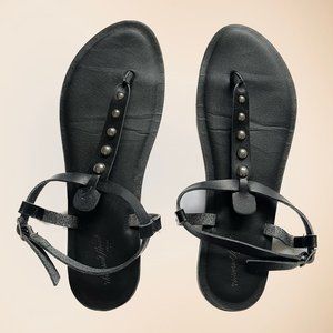 Black Strappy Sandals with studs